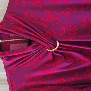 LIZ CLAIBORNE WOMEN'S PLUS LONG SLEEVES MAGENTA FANCY EMBELLISHED BLOUSE SIZE 2X